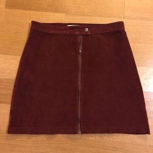 Maroon velvet Madewell skirt - sz6